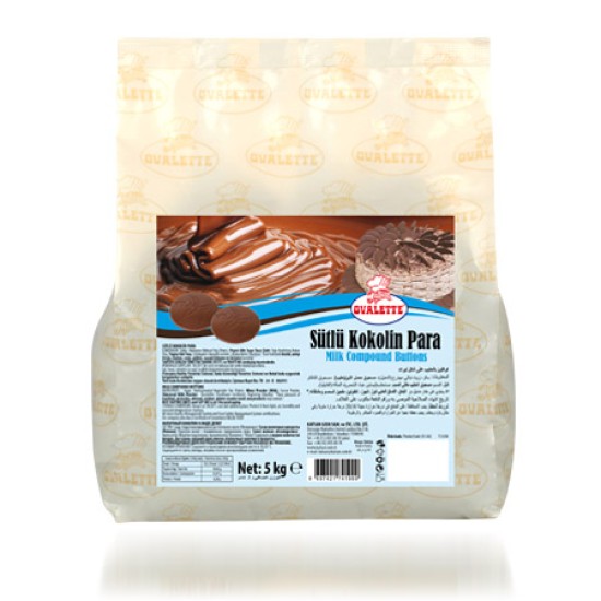 Ovalette  Sütlü Para Çikolata / Eritilebilir Kuvertür 5 kg - 051-542 - Katsan Gıda